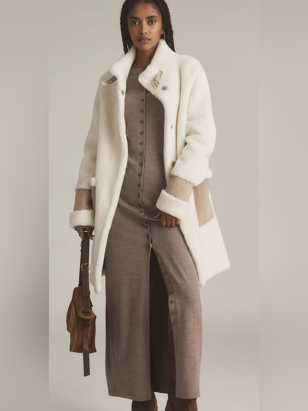 Soia & Kyo Anthropologie Fiala Sherpa Coat size Large - Picture 7 of 15